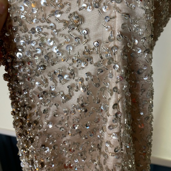 Jovani Crystal champagne gown size 2 - Picture 5 of 15